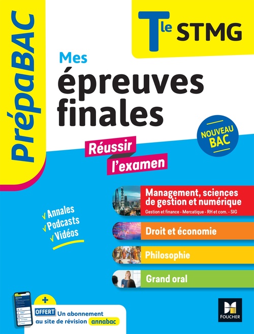 ebook cover of Prepabac Terminale STMG_Mes épreuves finales_fiches et annales, by Audrey Bebert-Mion, Frédéric Ginoux, Laurence Nouger