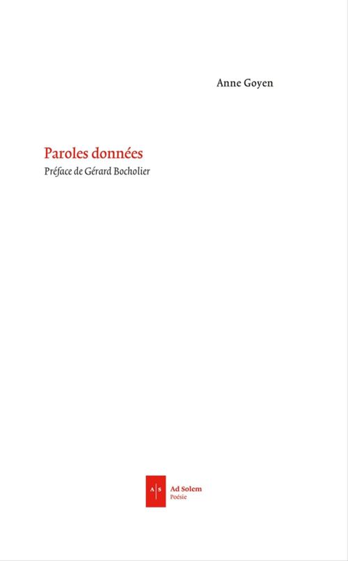 Couverture ebook de Paroles données, de Anne Goyen