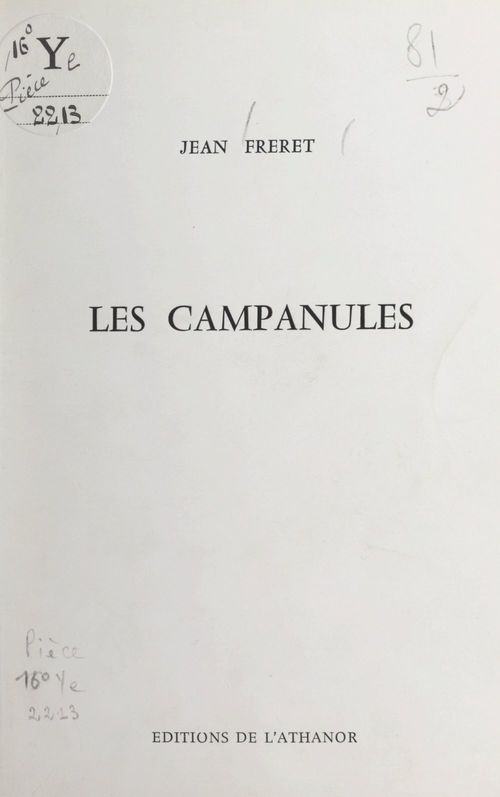 Couverture ebook de Les campanules, de Jean Freret