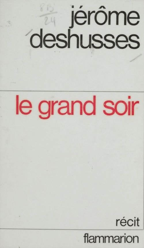 ebook cover of Le grand soir, by Jérôme Deshusses