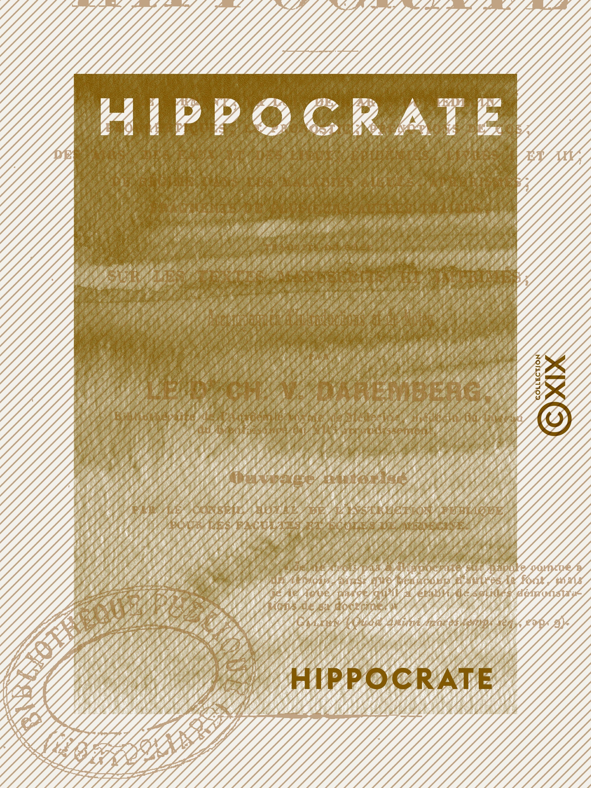 Couverture ebook de Hippocrate, de Hippocrate