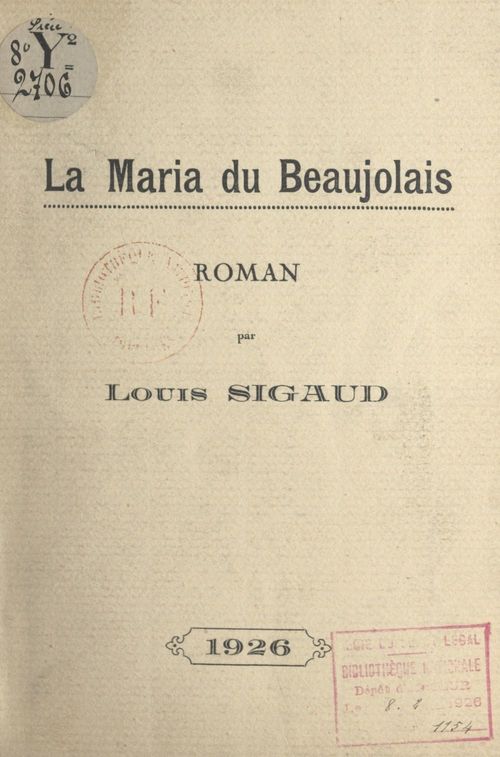 Couverture ebook de La Maria du Beaujolais, de Louis Sigaud