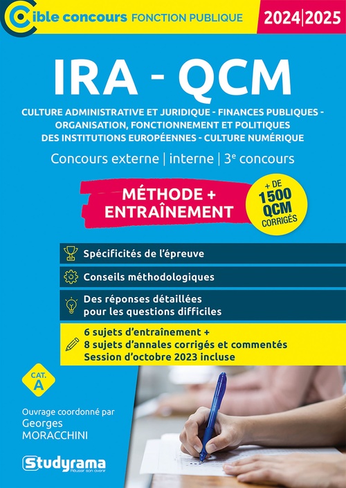 ebook cover of IRA-QCM - Méthode + Entraînement - Catégorie A - Concours 2024-2025, by Mohamed Abalhassane, Philippe de Casabianca, Etienne Douat, Nicolas Marty, Frédérique Miaihe