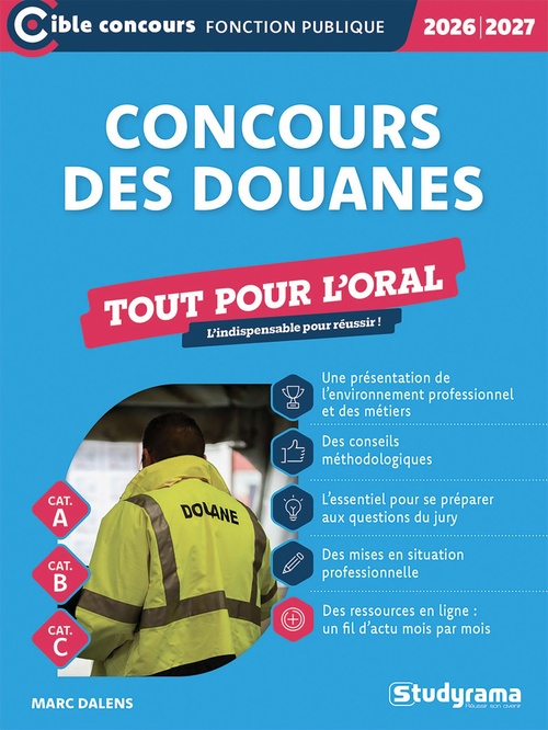 Couverture ebook de Concours des douanes -?Tout pour l´oral - Catégories A, B et C - Édition 2026-2027, de Marc Dalens