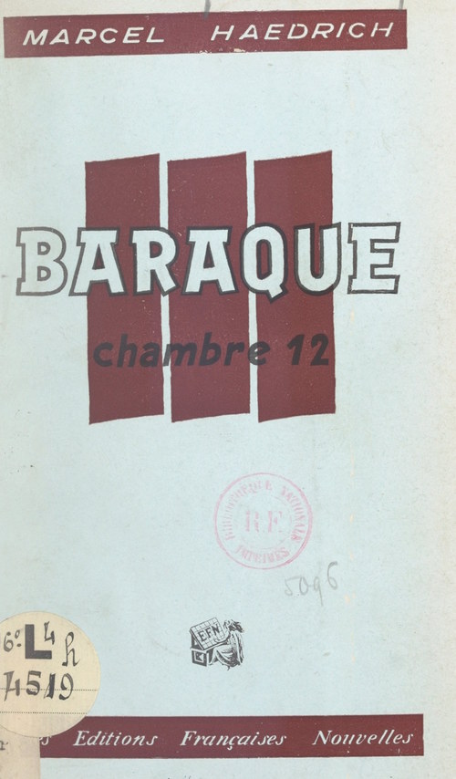 Couverture ebook de Baraque III, chambre XII, de Marcel Haedrich