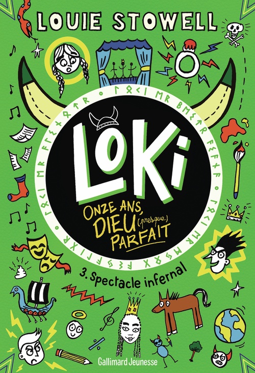 Couverture ebook de Loki, 11 ans, Dieu (presque) parfait (Tome 3) - Spectacle infernal, de Louie Stowell