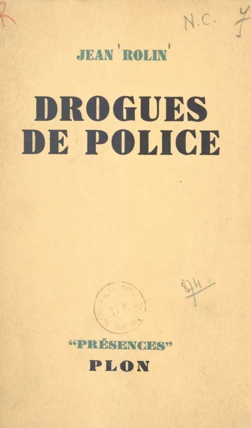 ebook cover of Drogues de police, by Jean Rolin
