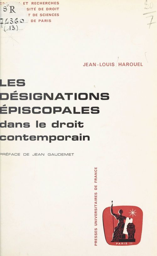 ebook cover of Les désignations épiscopales dans le droit contemporain, by Jean-Louis Harouel