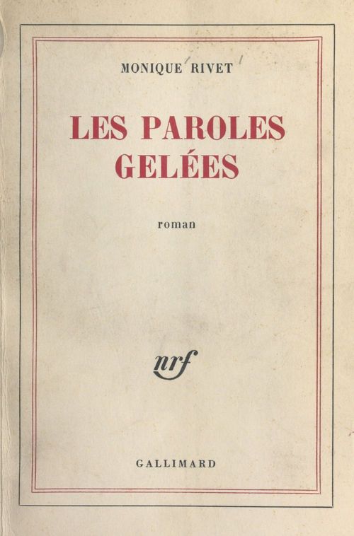 ebook cover of Les paroles gelées, by Monique Rivet