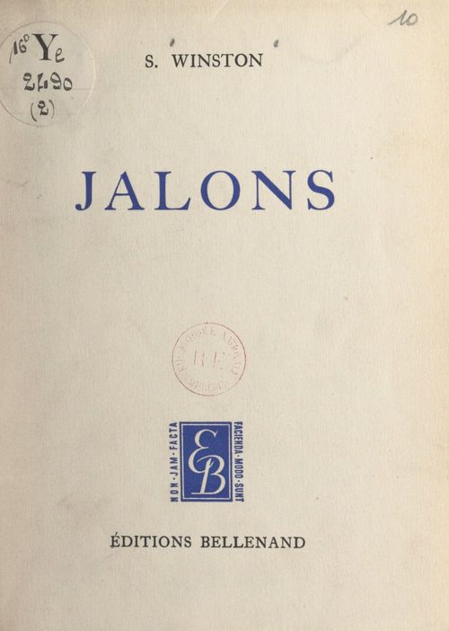 Couverture ebook de Jalons, de Sol Winston