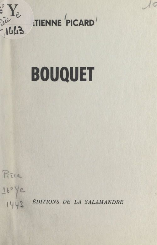 ebook cover of Bouquet, by Etienne Picard
