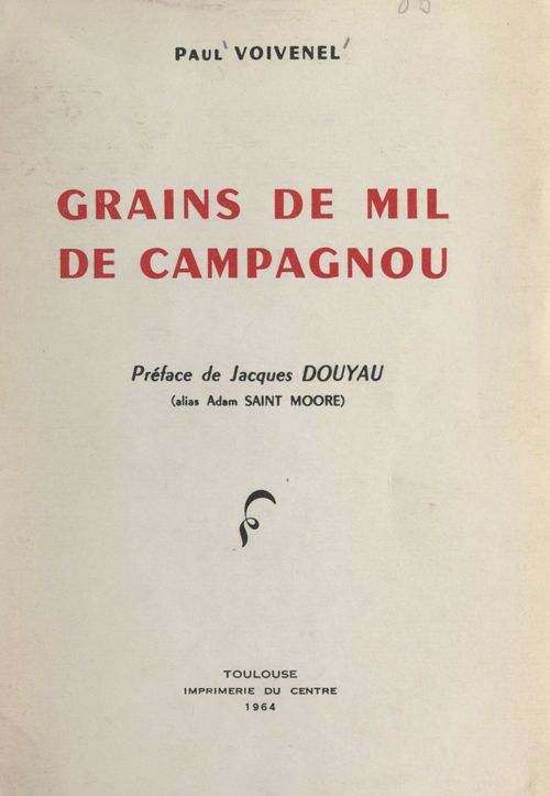 Couverture ebook de Grains de mil de Campagnou, de Paul Voivenel