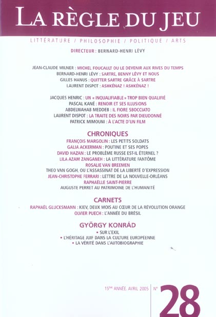 ebook cover of La règle du jeu N° 28, by Collectif