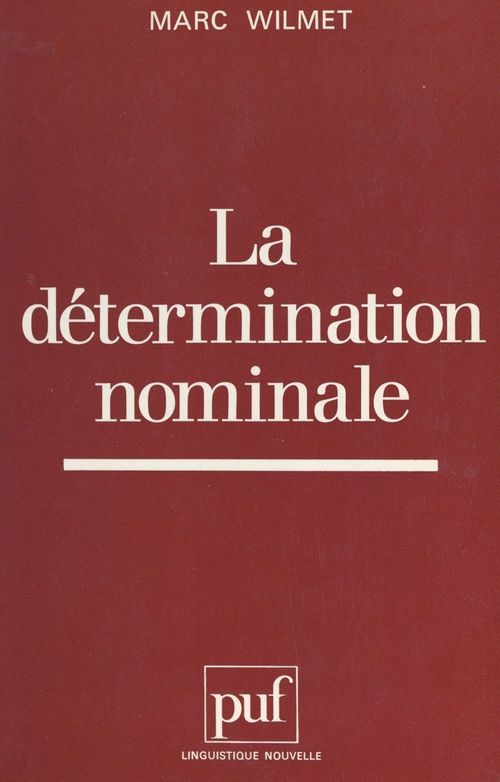 ebook cover of La détermination nominale, by Marc Wilmet