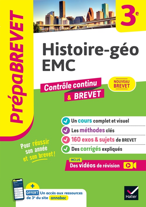 ebook cover of Prépabrevet - Histoire-géo EMC 3e - Brevet 2027, by Marielle Chevallier, Christophe Clavel, Guillaume d'Hoop