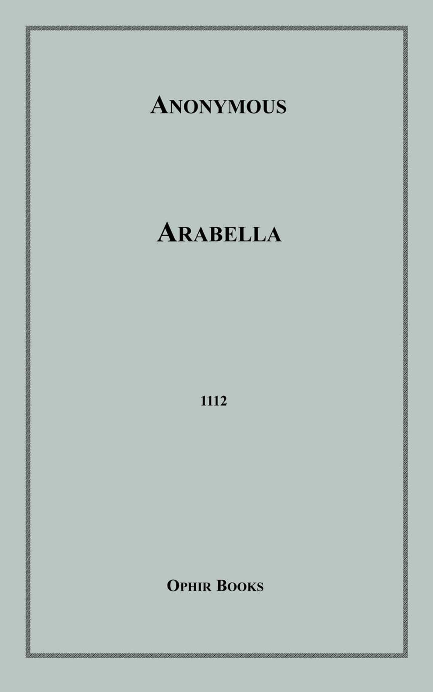 ebook cover of Arabella, by Anon Anonymous