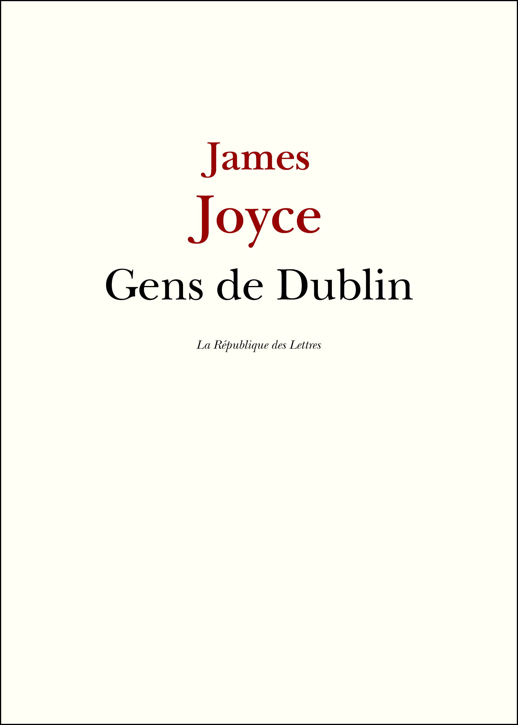 ebook cover of Gens de Dublin, by James Joyce