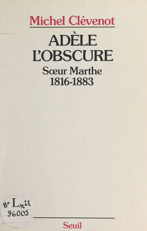 ebook cover of Adèle l'obscure, by Michel Clévenot