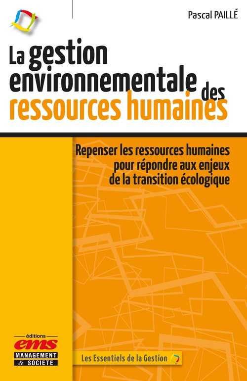 ebook cover of La gestion environnementale des ressources humaines, by Pascal Paillé