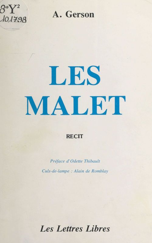 ebook cover of Les Malet, by A. Gerson