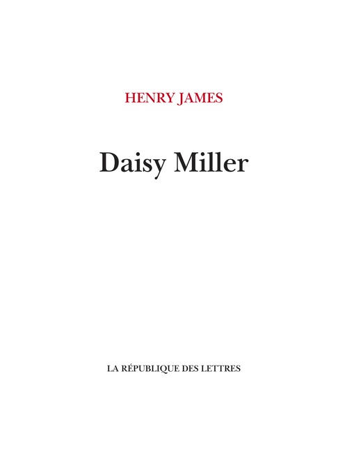 Couverture ebook de Daisy Miller, de Henry James