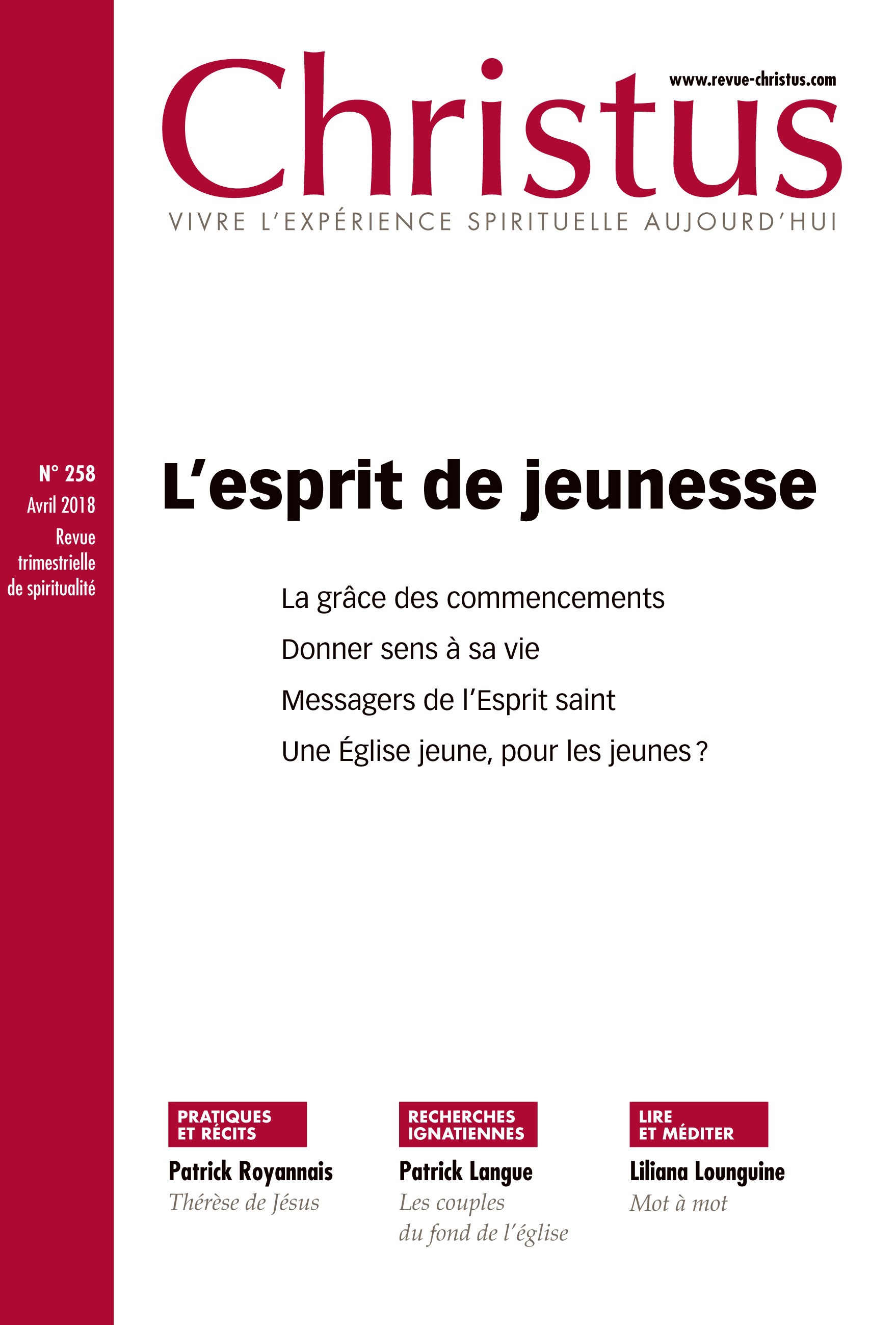 Couverture ebook de Christus - l'esprit de jeunesse, de Revue Christus