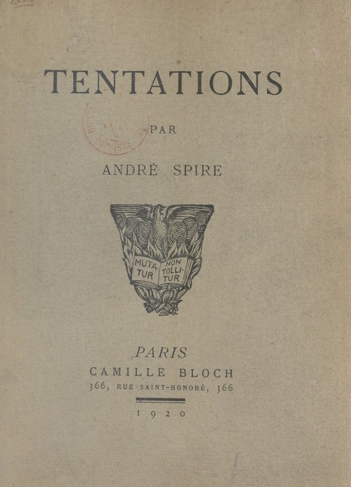 Couverture ebook de Tentations, de Andre Spire