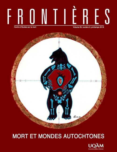 Couverture ebook de Frontières. Mort et mondes autochtones (vol. 29, no. 2,  2018), de Jérôme Laurent, Sylvie Poirier