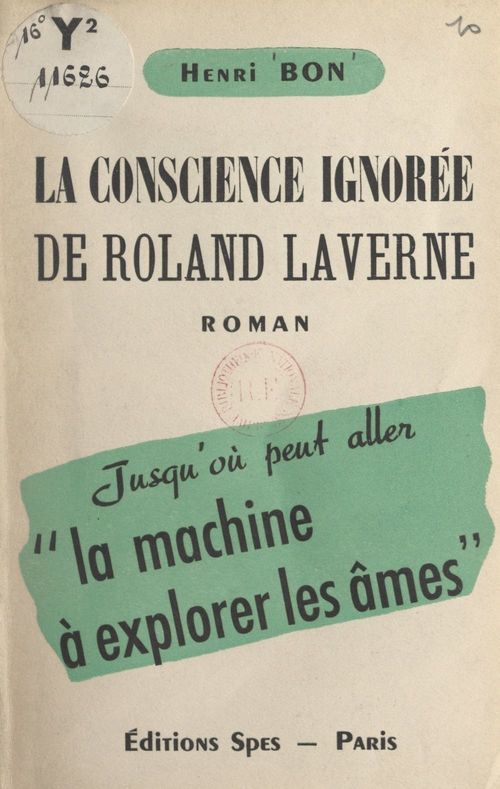 Couverture ebook de La conscience ignorée de Roland Laverne, de Henri Bon