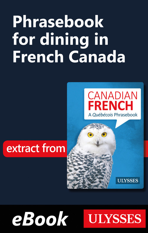 Couverture ebook de Phrasebook for dining in French Canada, de Pierre Corbeil