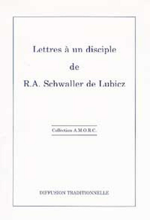 ebook cover of Lettres à un disciple, by R.-A. Schwaller de Lubicz