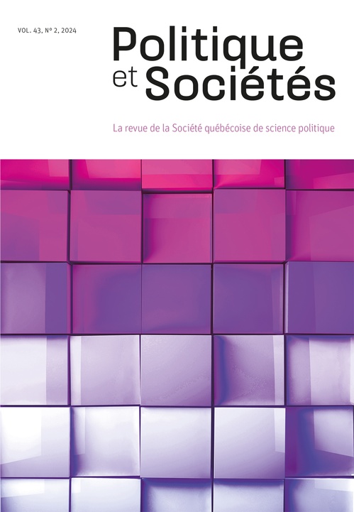 Couverture ebook de Politique et Sociétés. Vol. 43 No. 2, 2024, de Guillaume Fauvel, Jonathan Durand Folco, Karel J. Ley, Leger Felix Ntienjom Mbohou, Simon Tremblay-Pepin, Ambre Fourrier