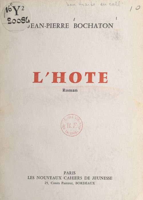 Couverture ebook de L'hôte, de Jean-Pierre Bochaton