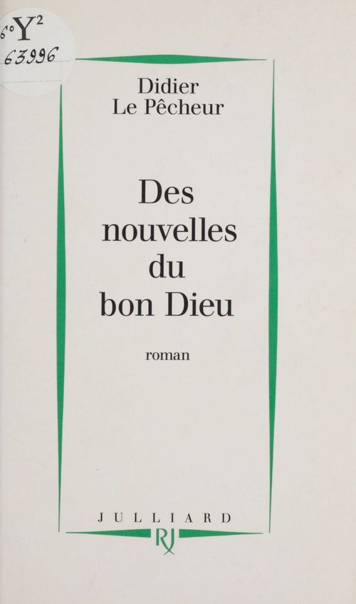 Couverture ebook de Des nouvelles du bon Dieu, de Didier Le pêcheur
