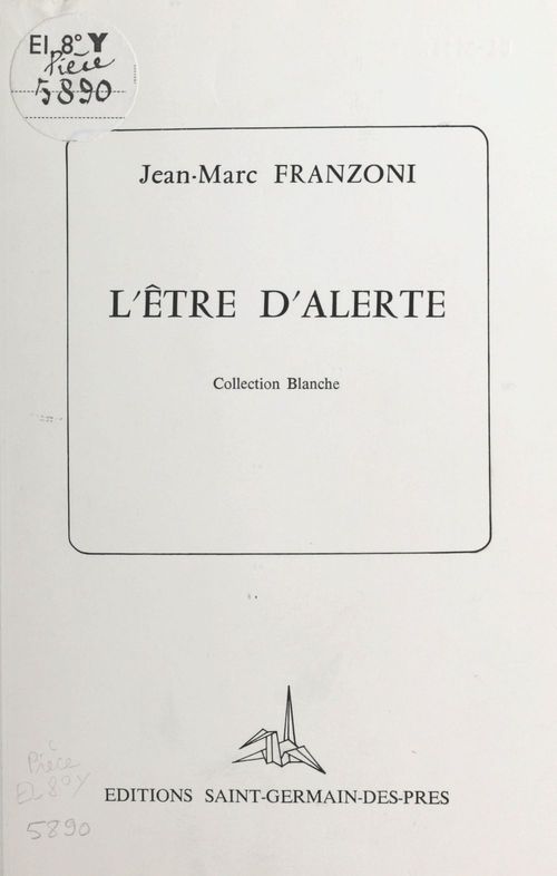 Couverture ebook de L'être d'alerte, de Jean-Marc Franzoni