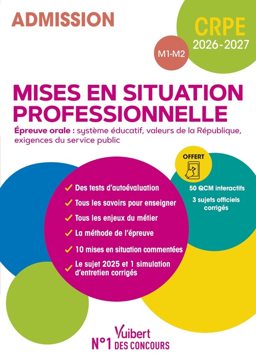 ebook cover of CRPE 2026-2027 - Mises en situation professionnelles (M1 et M2) - Epreuve orale d'entretien, by Valérie Bouquillon-Sadaune, Danièle Dubois, Marc Loison, Isabelle Pasquier