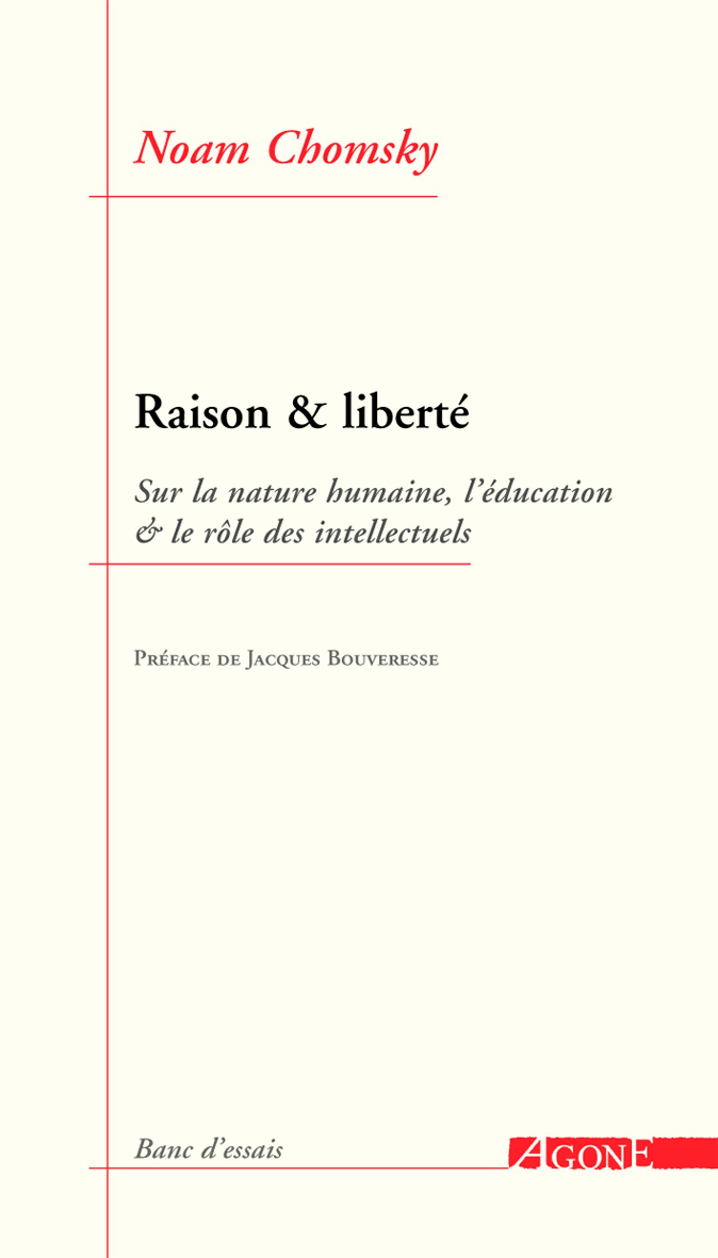 Couverture ebook de Raison et liberté, de Noam Chomsky