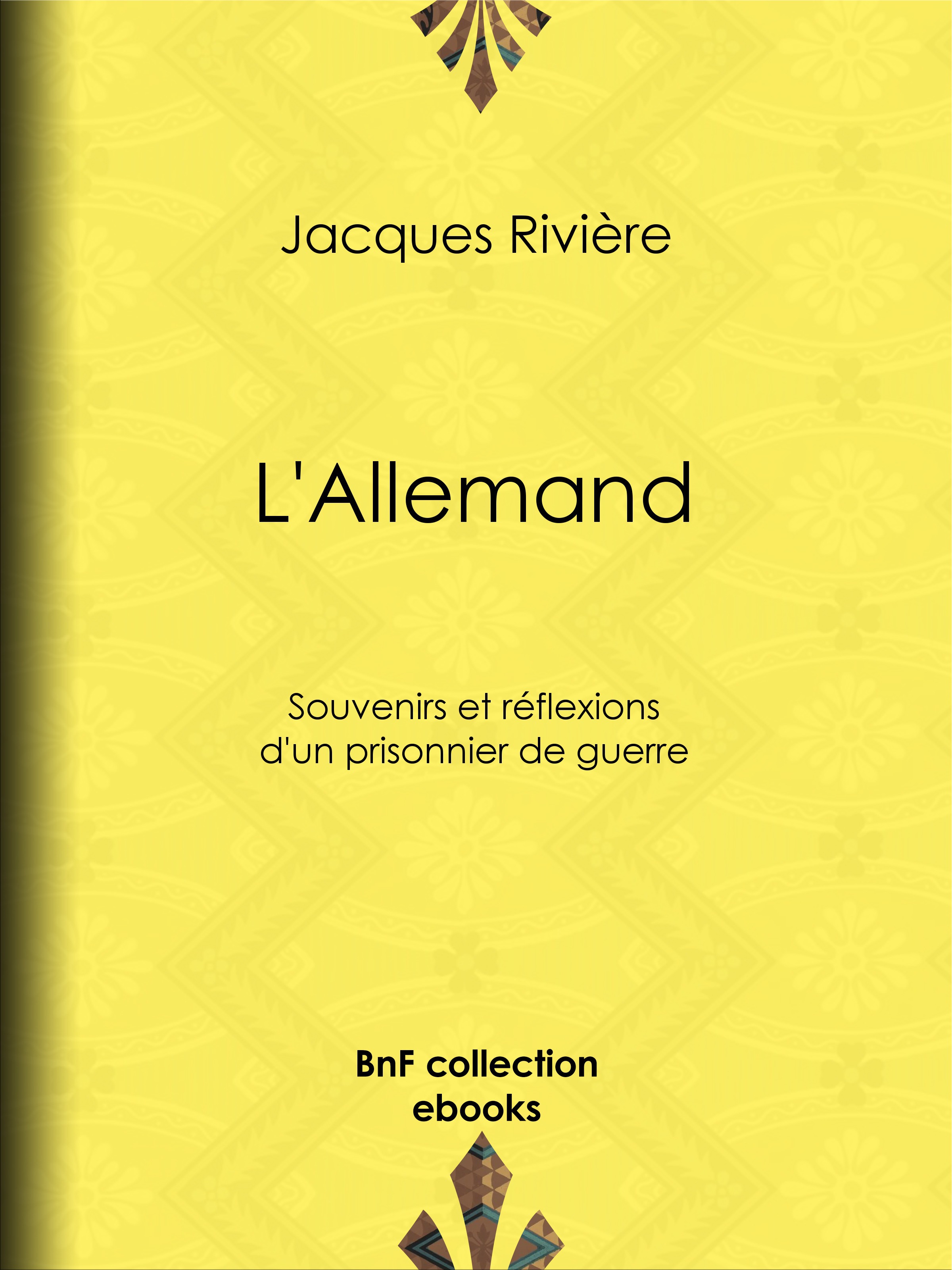 ebook cover of L'Allemand, by Jacques Rivière