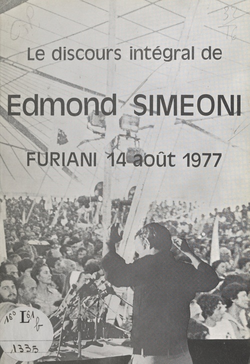 Couverture ebook de Le discours intégral de Edmond Simeoni, de Edmond Simeoni