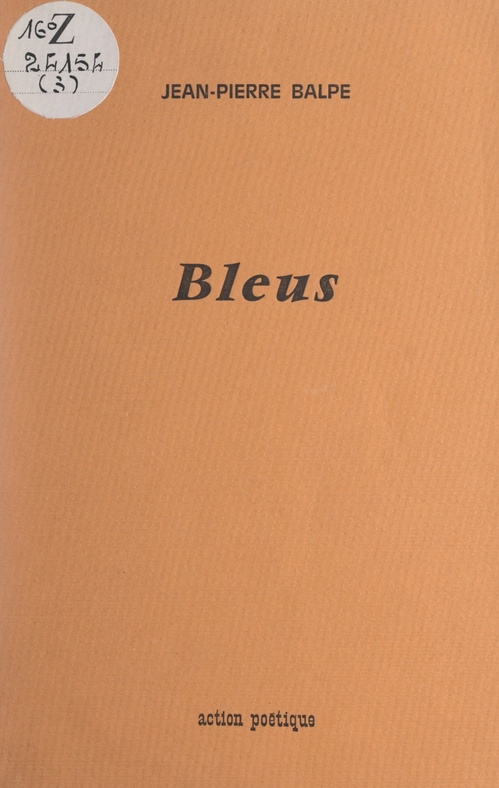 Couverture ebook de Bleus, de Jean-Pierre Balpe
