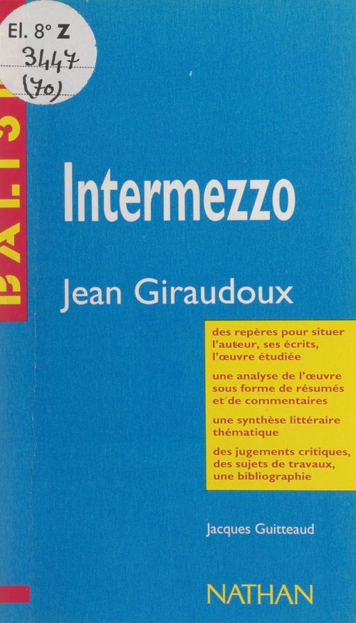 Couverture ebook de Intermezzo, de Jacques Guitteaud
