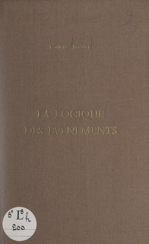 Couverture ebook de La logique des événements, de Paulette Boudet