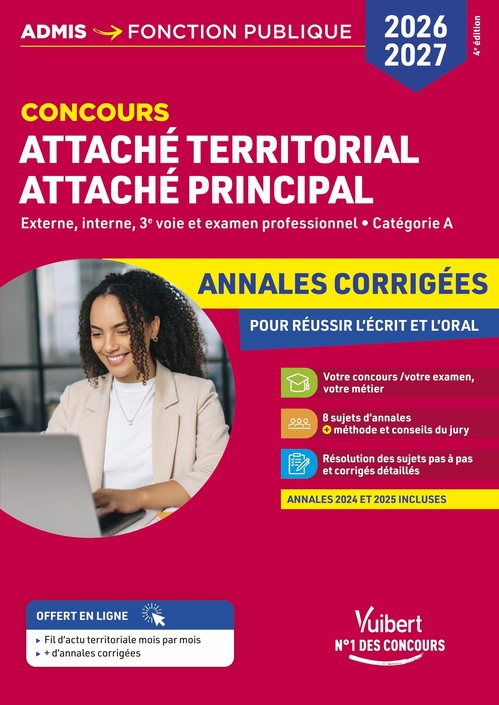 ebook cover of Concours Attaché territorial, Attaché principal 2026-2027 - Annales corrigées, by Olivier Bellégo