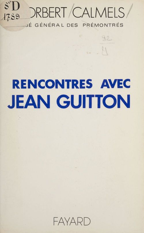 ebook cover of Rencontres avec Jean Guitton, by Norbert Calmels