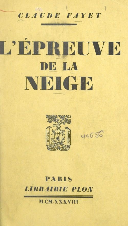 Couverture ebook de L'épreuve de la neige, de Claude Fayet
