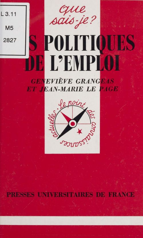 Couverture ebook de Les politiques de l'emploi, de Genevieve Grangeas, Jean-marie Le page