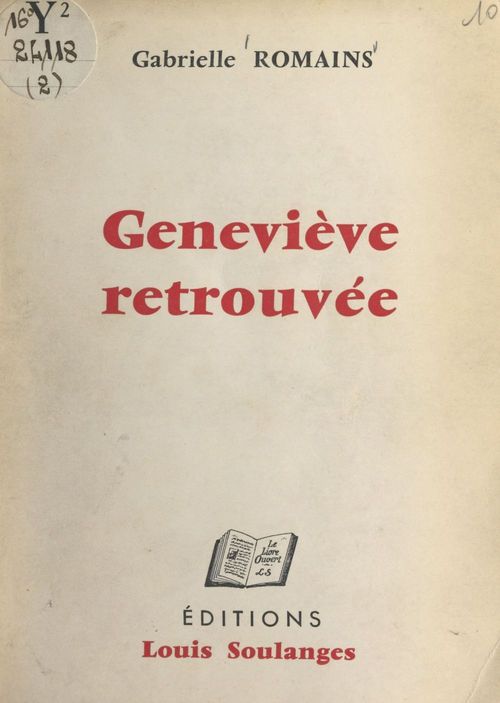 ebook cover of Geneviève retrouvée, by Gabrielle Romains