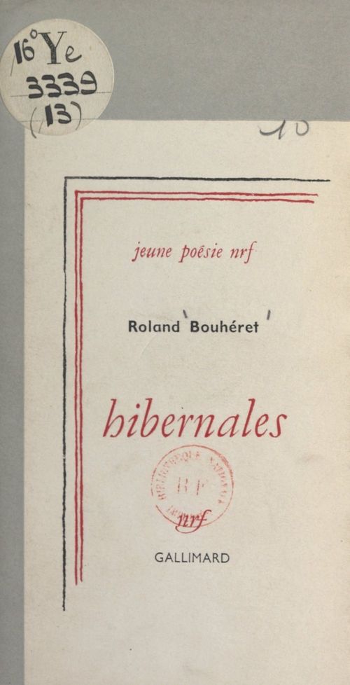 Couverture ebook de Hibernales, de Roland Bouheret