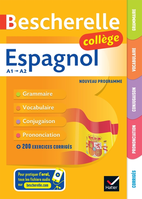 Couverture ebook de Bescherelle collège - Espagnol  (6e, 5e, 4e, 3e), de Monica Castillo lluch