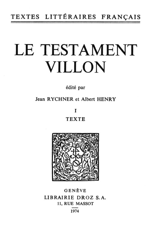 Couverture ebook de Le Testament, de Villon Fran Ois